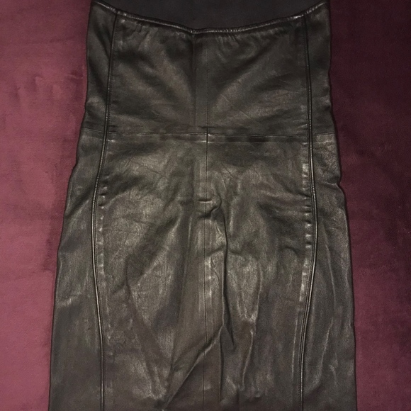 RTA Kenzie Strapless Zip Leather Mini Dress - Picture 4 of 6